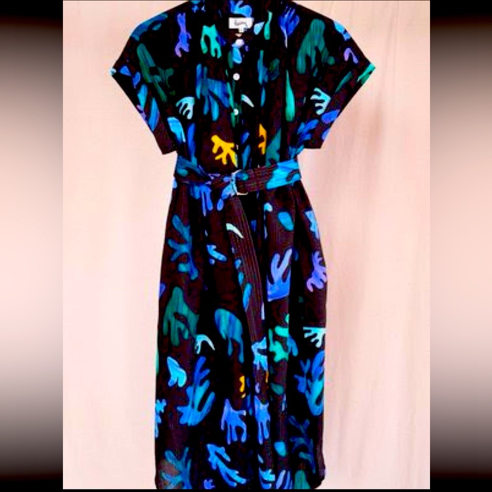 Heinui Collage Print Midi Dress